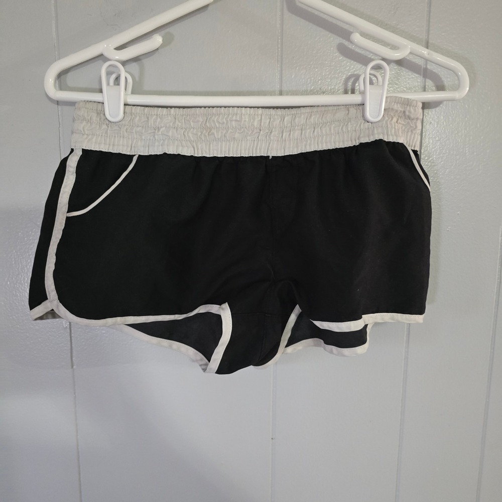 Ocean Pacific Board Shorts Womens Medium Black White Contrast Dolphin‎ Trim